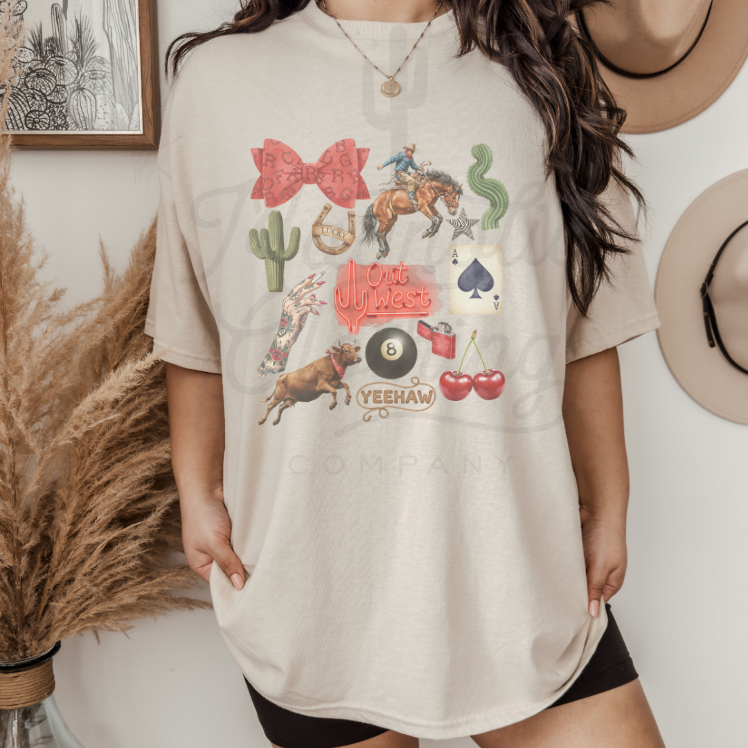 OUT WEST COLLAGE TSHIRT (READ DESCRIPTION)