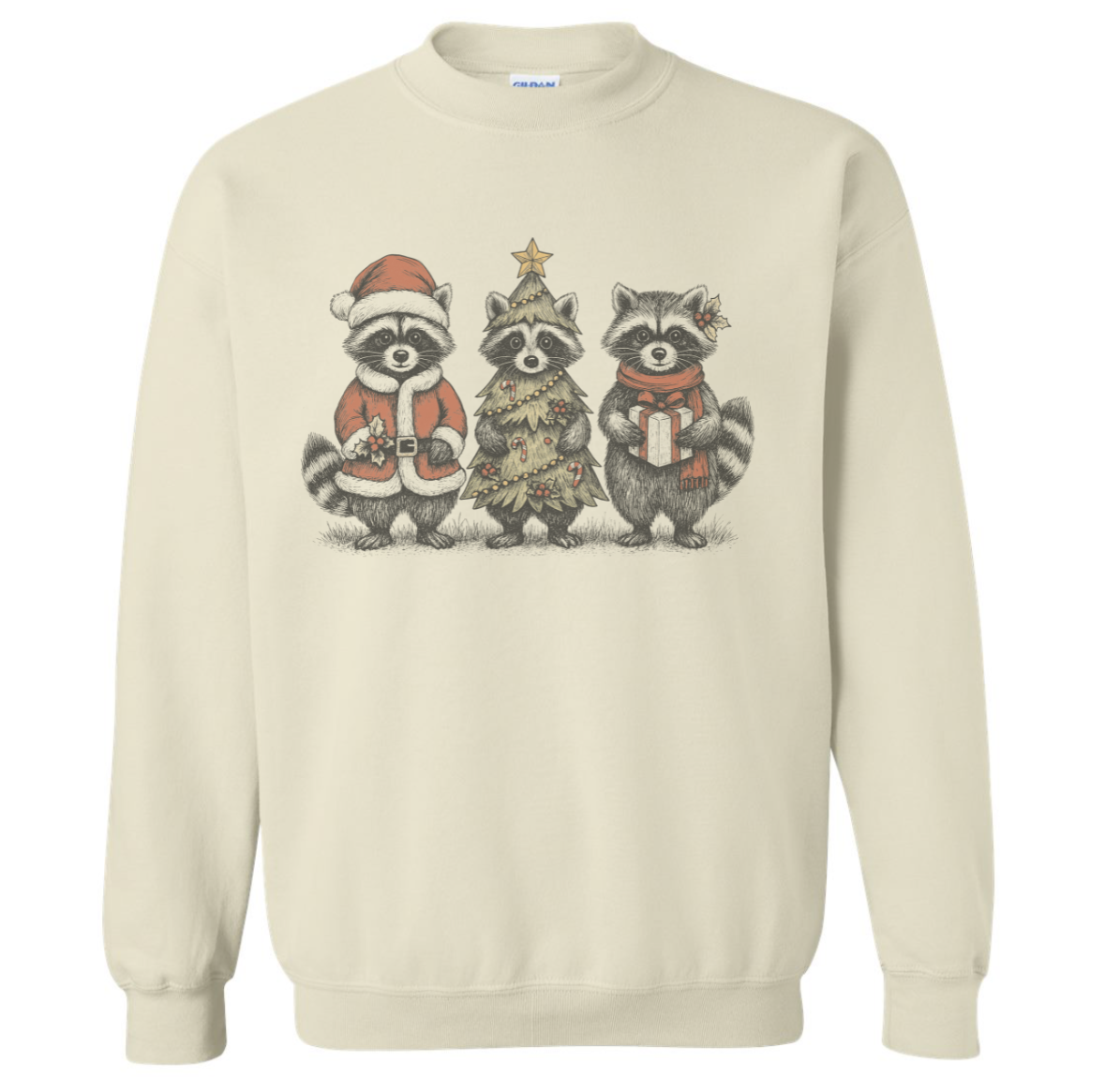 CHRISTMAS RACOONS SWEATSHIRT
