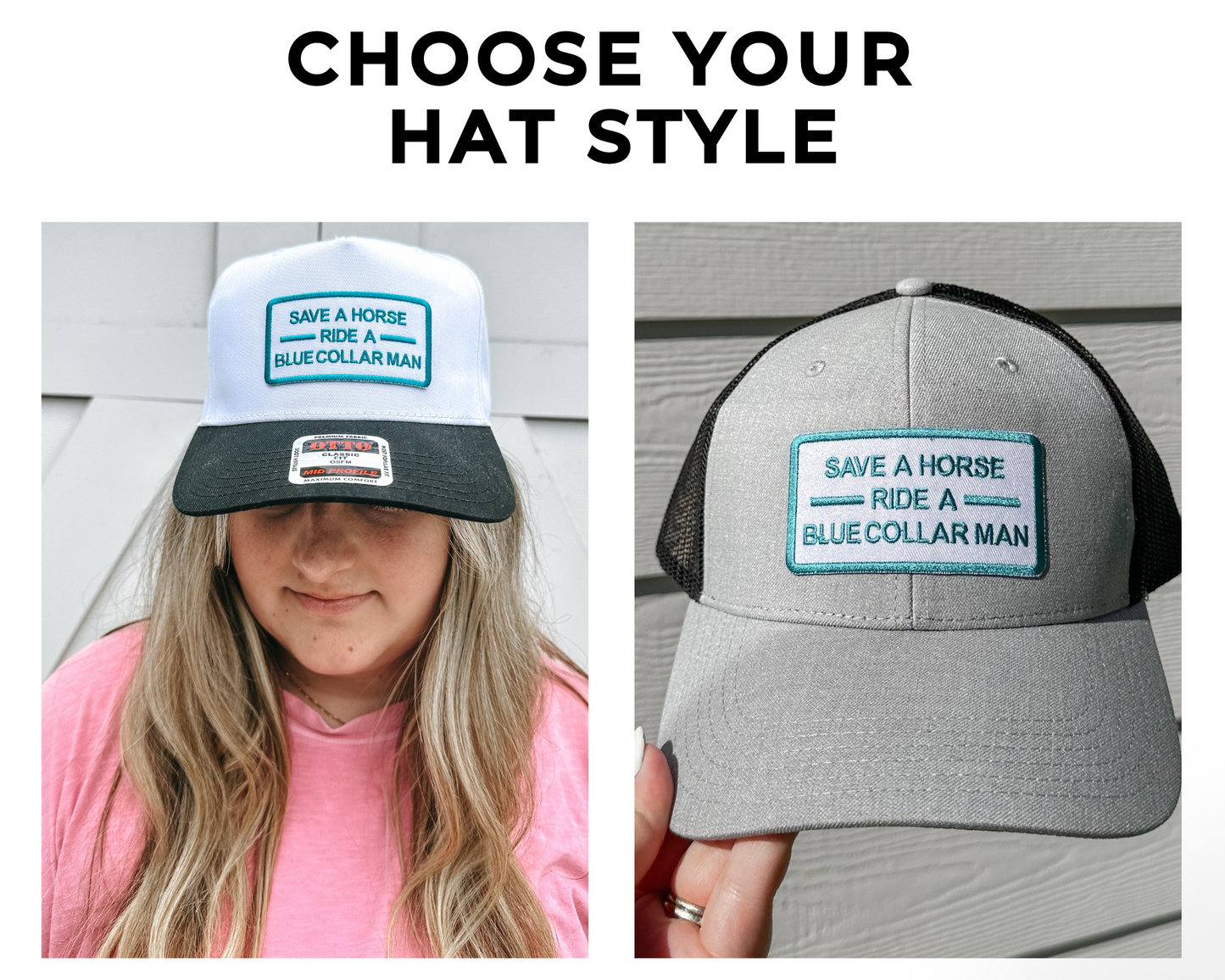 RIDE A BLUE COLLAR MAN HAT