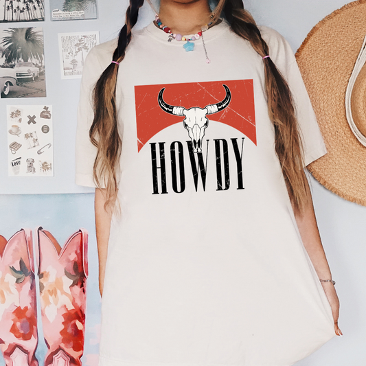 HOWDY BULL SKULL TSHIRT