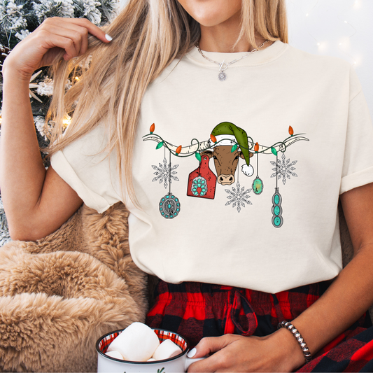 CHRISTMAS LONGHORN TSHIRT