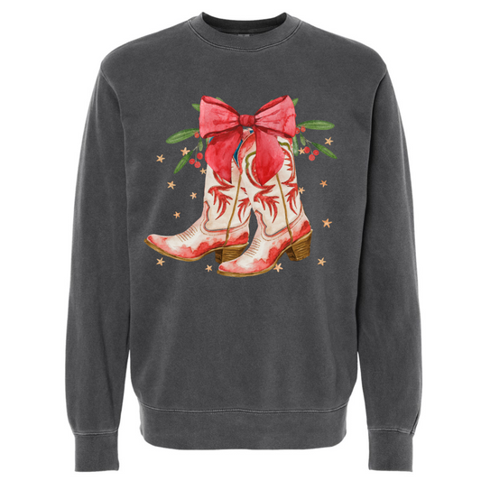 CHRISTMAS COQUETTE BOOTS SWEATSHIRT