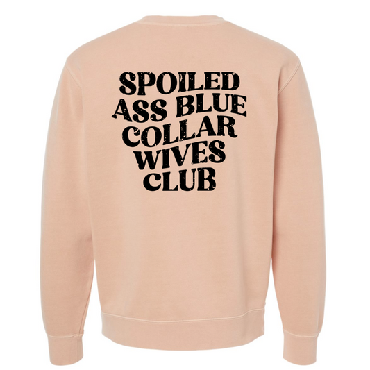 BLUE COLLAR WIVES CLUB SWEATSHIRT W/ POCKET DESIGN