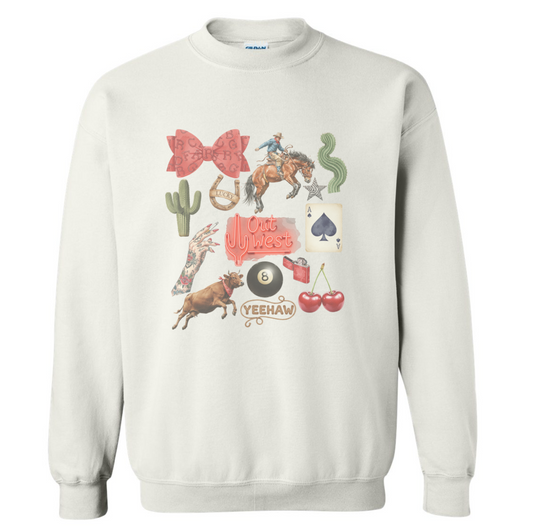 OUT WEST COLLAGE SWEATSHIRT (READ DESCRIPTION)