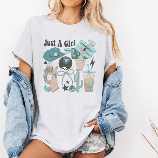 JUST A GIRL TSHIRT (READ DESCRIPTION)