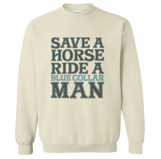 RIDE A BLUE COLLAR SWEATSHIRT
