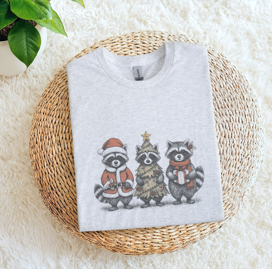 CHRISTMAS RACOONS TSHIRT