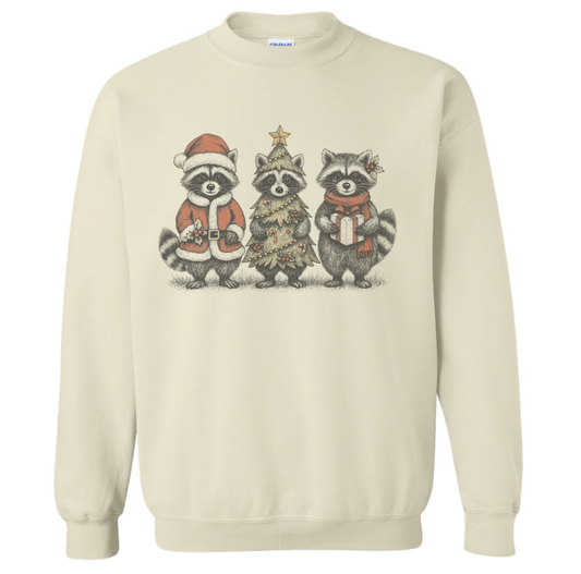 CHRISTMAS RACOONS SWEATSHIRT