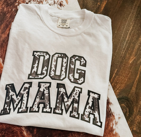 COW PRINT DOG MAMA TSHIRT