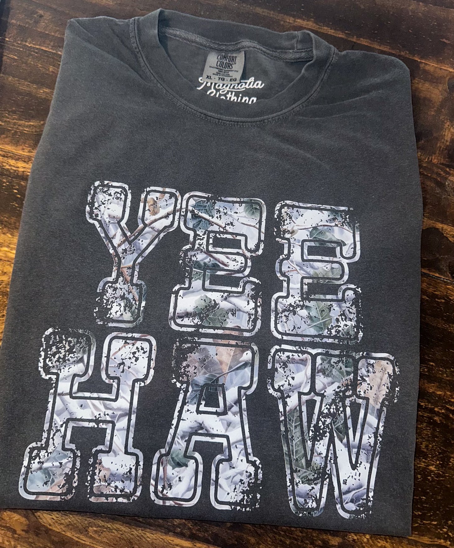 WINTER CAMO YEEHAW TSHIRT