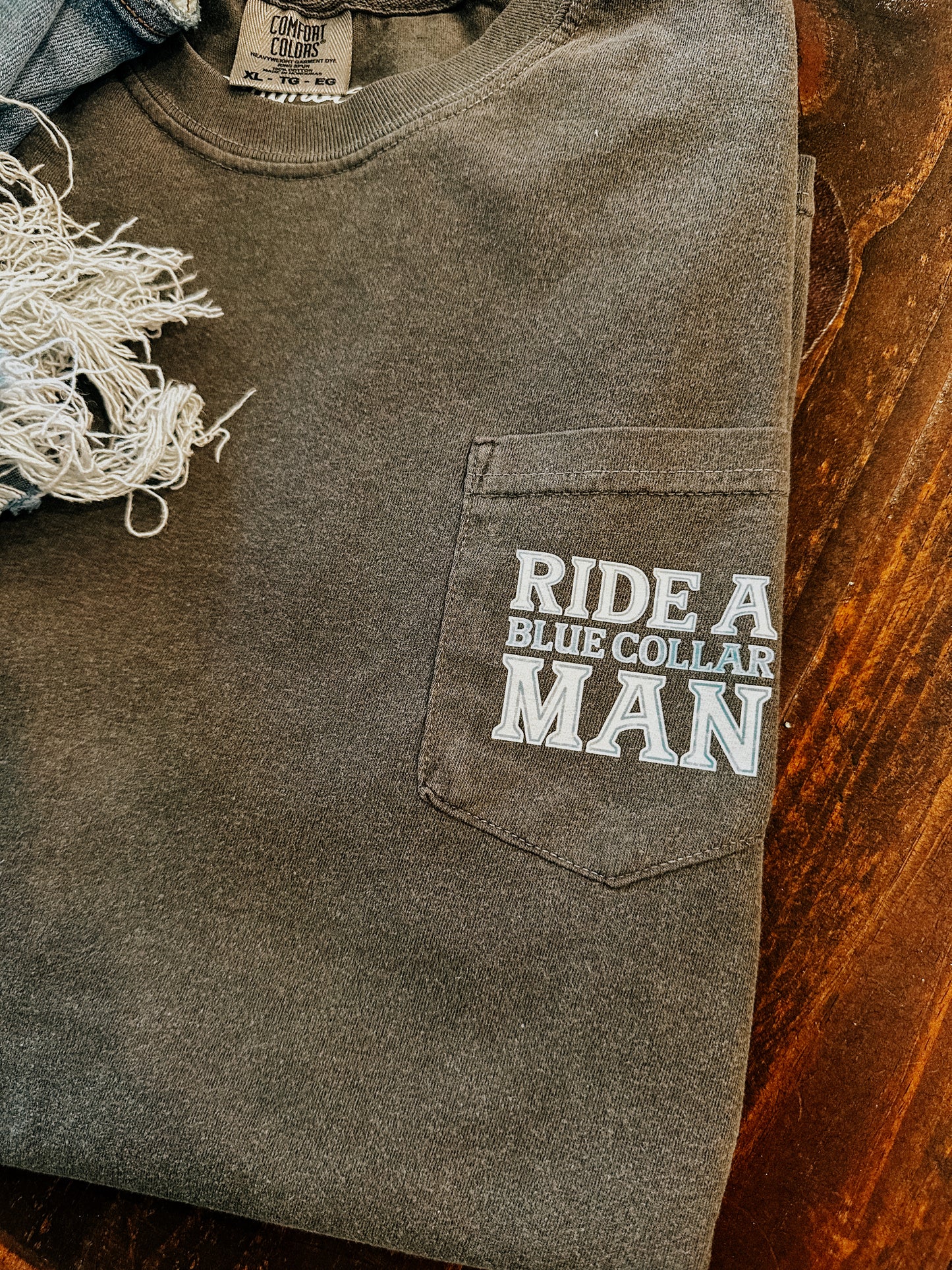 RIDE A BLUE COLLAR MAN POCKET TEE