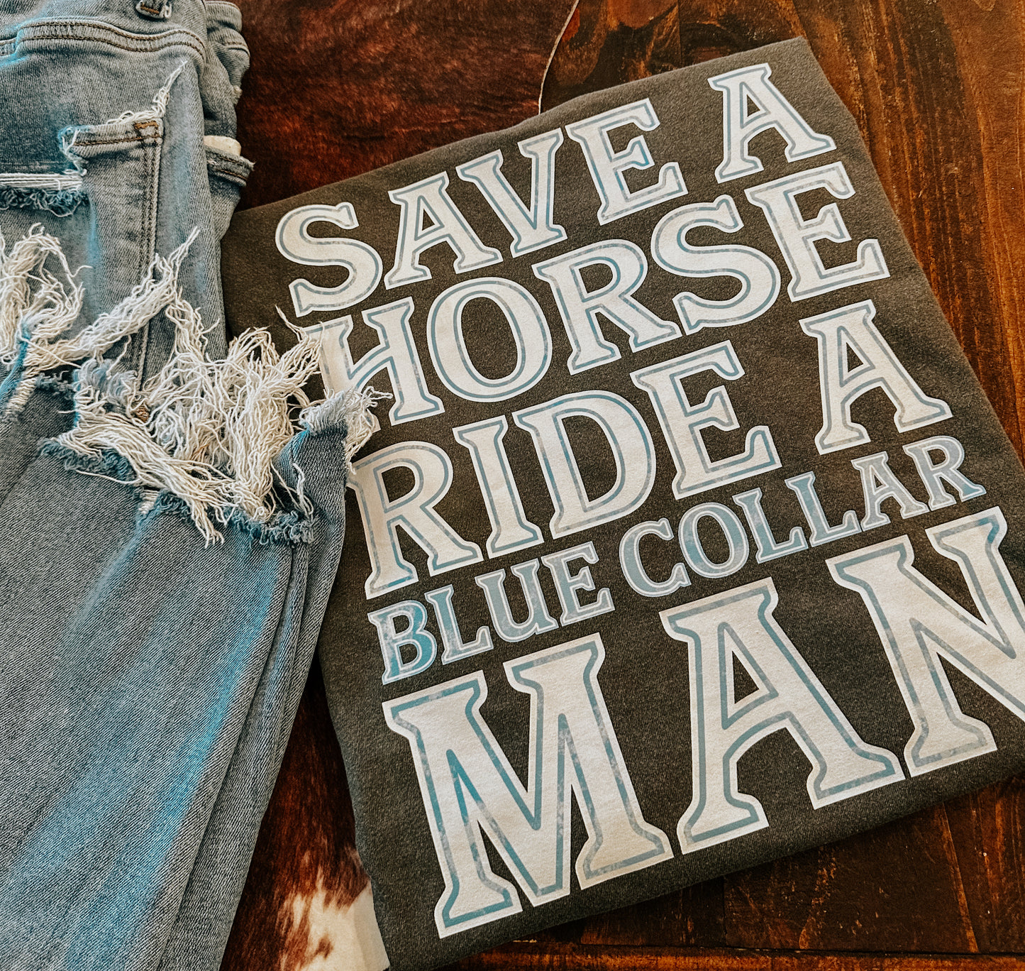 RIDE A BLUE COLLAR MAN POCKET TEE