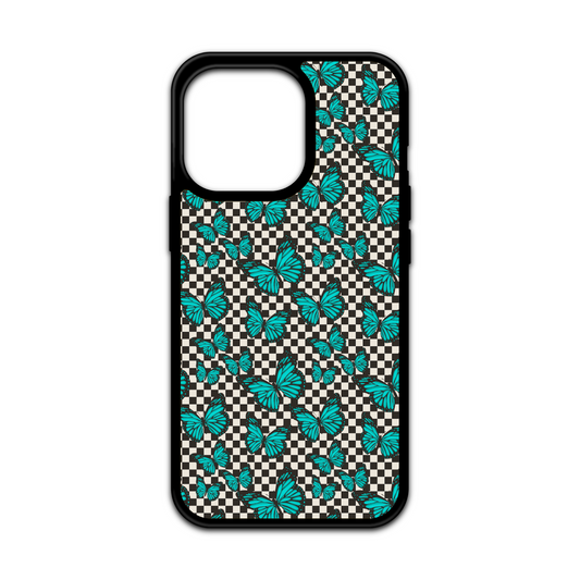 CHECKERED BUTTERFLY IPHONE CASE