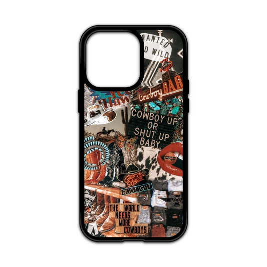 COWBOY UP COLLAGE IPHONE CASE
