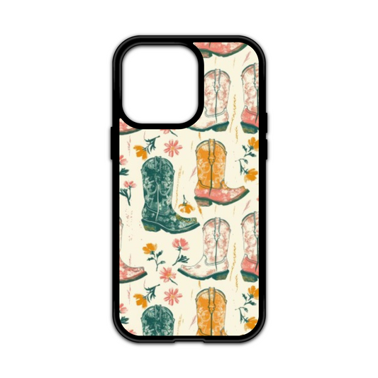 FLORAL & BOOTS IPHONE CASE